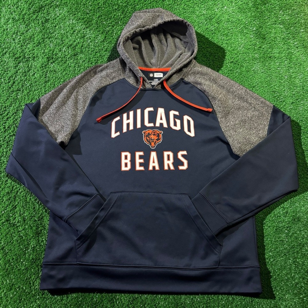 Chicago Bears Hoodie Mens Large L NFL Team Apparel Performance Pullover Navy